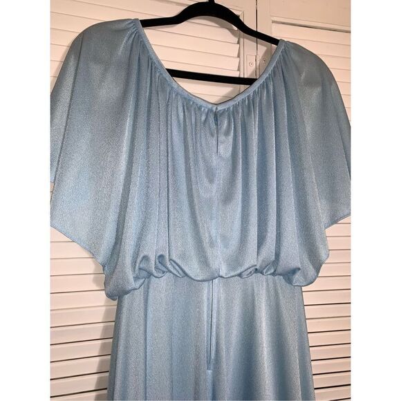 Vintage 70’s Powder Blue Chiffon Dress Small USA - Picture 9 of 14